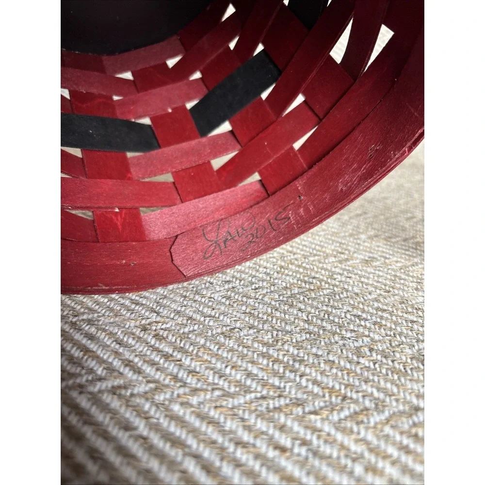 Longaberger SANTA BELLY BABY Basket 2015 Red Black White